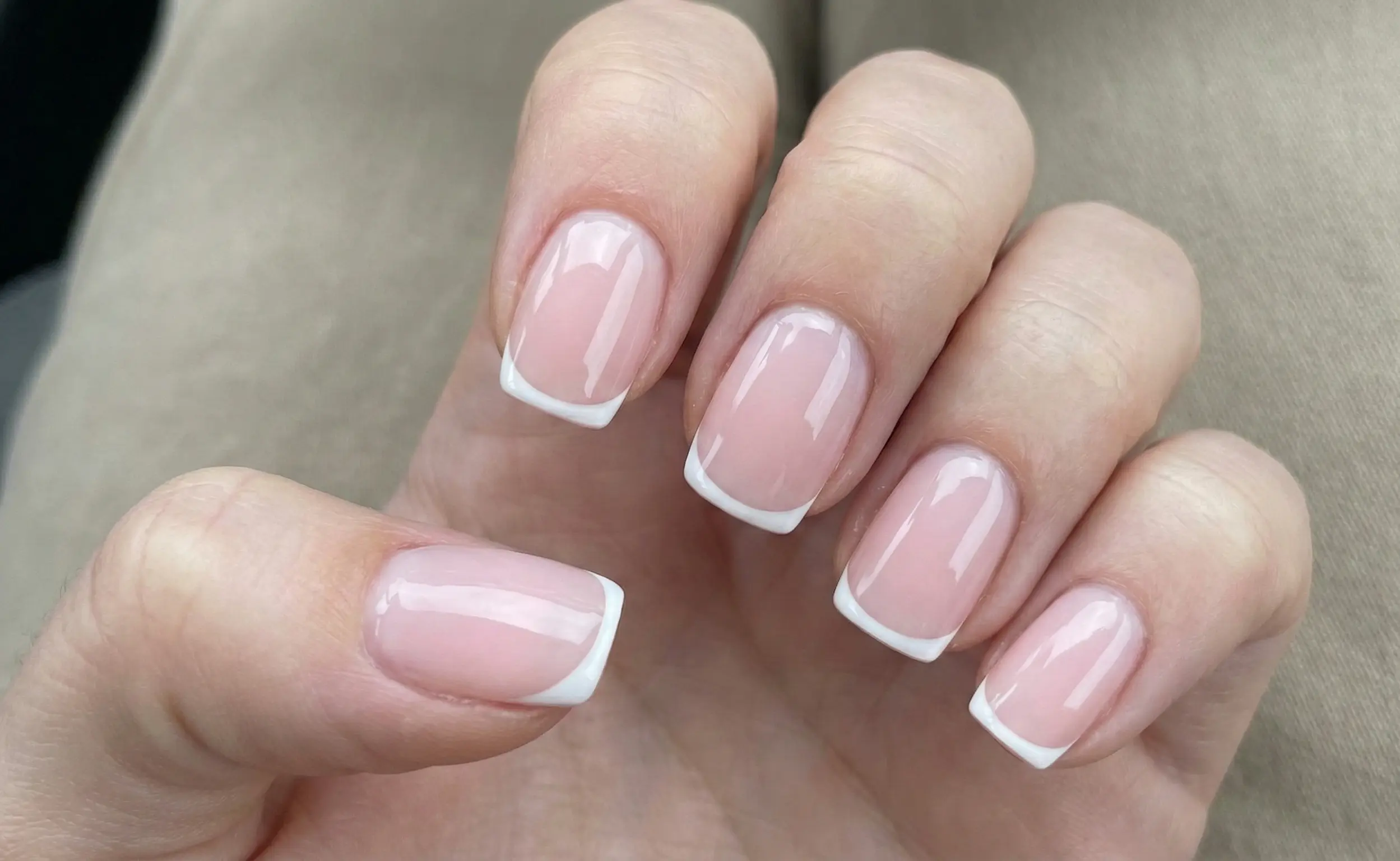 Timeless Classic White French Tip Manicure On Short Square Nails
